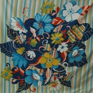Vintage Floral and Stripe Scarf
